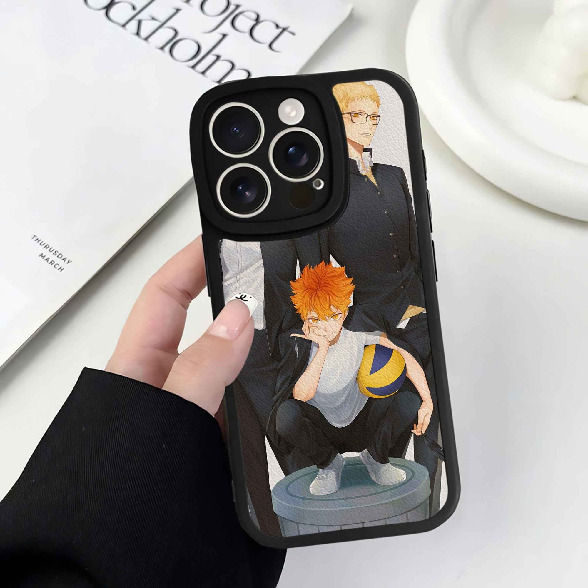 （画像用） ハイキュー!! Haikyu!! 【iPhone 16シリーズ対応】シリコンスマホケース（レザー調） 材質：シリコン